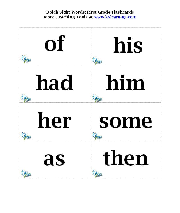 Dolch Sight Words Flashcards K5 Learning